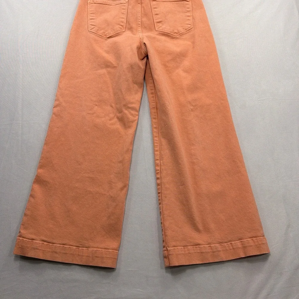 Risen Jeans Wide Leg High Rise Seam Front Denim Pants Orange Womens 9/29